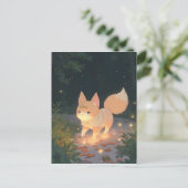 Carte Postale Renard céleste d'Anime dans une forêt de Starlit (Debout devant)