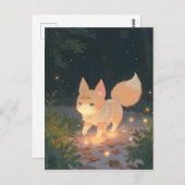 Carte Postale Renard céleste d'Anime dans une forêt de Starlit (Devant / Derrière)