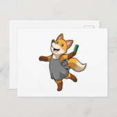 Carte Postale Renard coiffeur avec ciseaux (Devant / Derrière)