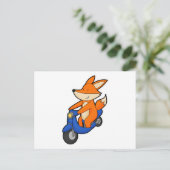Carte Postale Renard comme Biker avec Scooter (Debout devant)