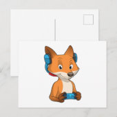 Carte Postale Renard comme joueur avec Joystick (Devant / Derrière)
