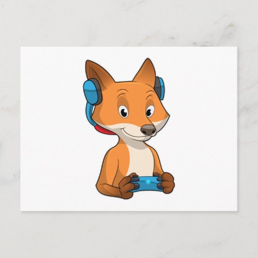 Carte Postale Renard comme joueur avec Joystick (Devant)