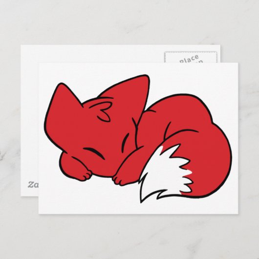 Carte Postale Renard couché (Devant / Derrière)