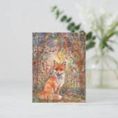 Carte Postale Renard dans les bois d'automne (Debout devant)