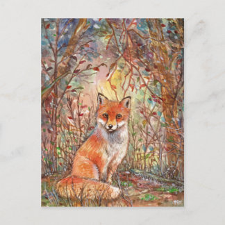 Carte Postale Renard dans les bois d'automne