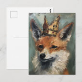 Carte Postale Renard dans une couronne (Devant / Derrière)