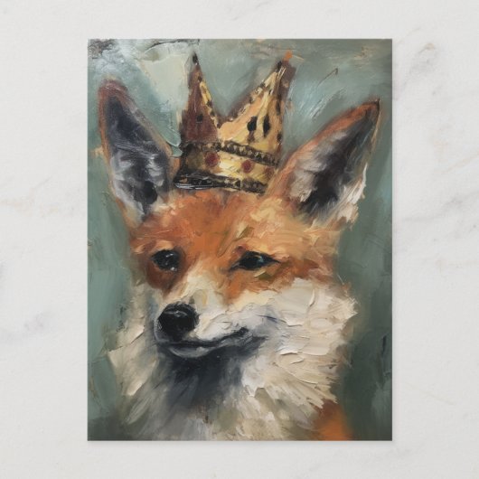 Carte Postale Renard dans une couronne (Devant)
