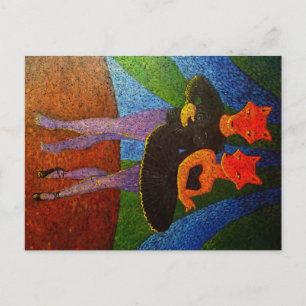 Carte postale renard dansant