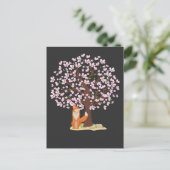 Carte Postale Renard de fleurs de cerisier Sakura japonais (Debout devant)