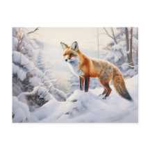 Renard d'hiver dans les bois