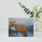 Carte postale Renard d'hiver Pensée pour vous (Debout devant)