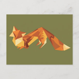 Carte Postale Renard d'Origami