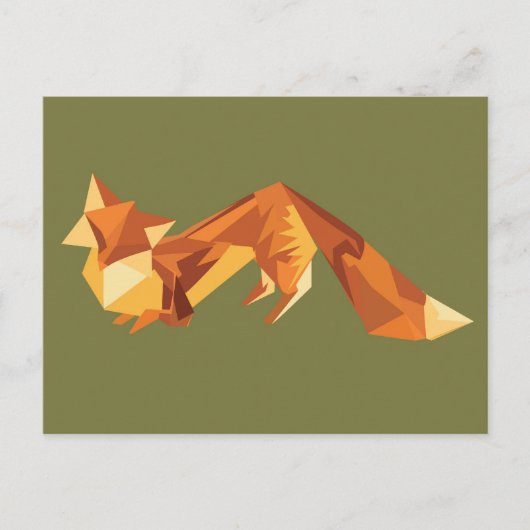Carte Postale Renard d'Origami (Devant)