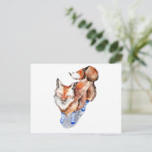 Carte Postale Renard en Chaussettes (Debout devant)