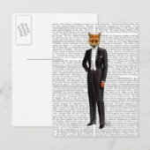 Carte Postale Renard En Costume De Soirée Complet (Devant / Derrière)