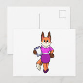 Carte Postale Renard en secrétaire avec jupe (Devant / Derrière)