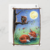 Carte Postale Renard endormi (Devant / Derrière)