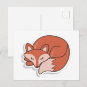 Carte Postale Renard endormi (Devant / Derrière)