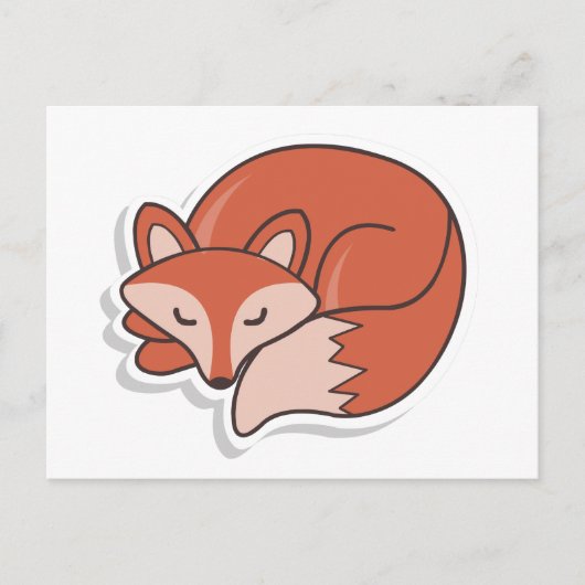 Carte Postale Renard endormi (Devant)