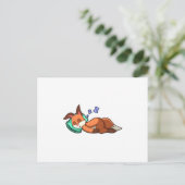 Carte Postale Renard endormi avec un oreiller (Debout devant)