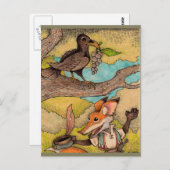 Carte Postale Renard et Corbeau (Devant / Derrière)