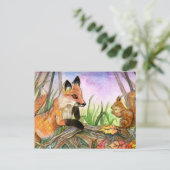 Carte Postale Renard Et Écureuil (Debout devant)