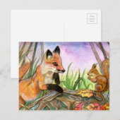 Carte Postale Renard Et Écureuil (Devant / Derrière)