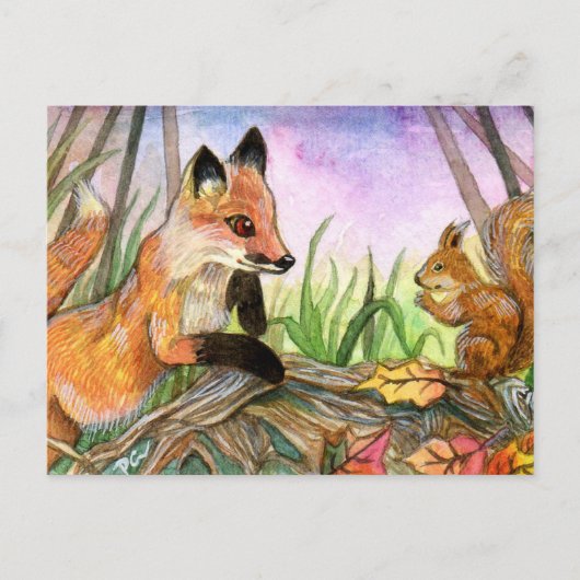 Carte Postale Renard Et Écureuil (Devant)