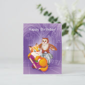 Carte Postale renard et hibou (Debout devant)