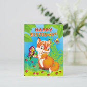 Carte Postale renard et papillon (Debout devant)