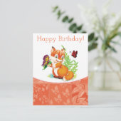 Carte Postale renard et papillon (Debout devant)