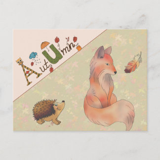 Carte Postale Renard et plume, personnalisé