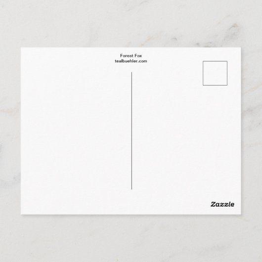 Carte Postale Renard forestier (Dos)