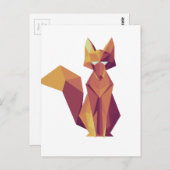 Carte Postale Renard Géométrique (Devant / Derrière)