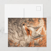 Carte Postale Renard japonais Kitsune (Devant / Derrière)