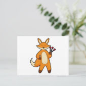 Carte Postale Renard joueur de fléchettes avec fléchettes (Debout devant)