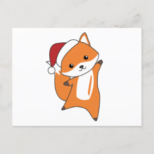 Carte Postale Renard Noël Neige Hiver Animaux Renards