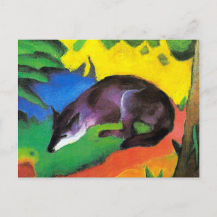 Carte Postale Renard noir bleu par Franz Marc