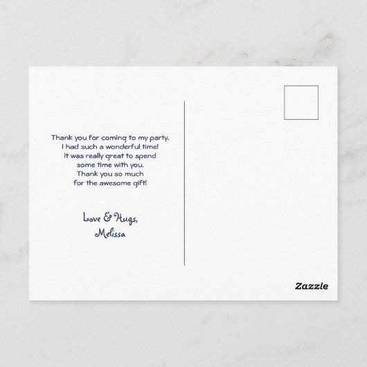 Carte Postale Renard orange mignon avec couronne de remerciement (Dos)