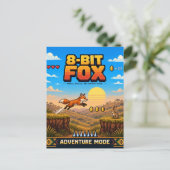 Carte Postale Renard, Pixel Art Rétro 8 Bits (Debout devant)