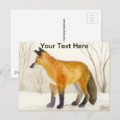 Carte Postale Renard Rouge (Devant / Derrière)