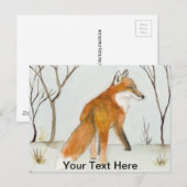 Carte Postale Renard Rouge (Devant / Derrière)