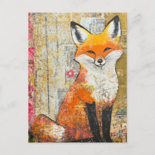 Carte Postale Renard Rouge Adorable Mixte Média
