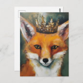 Carte Postale Renard rouge dans une couronne (Devant / Derrière)