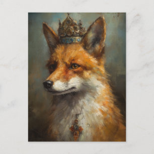 Carte Postale Renard rouge dans une couronne