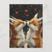 Carte Postale Renard rouge en amour (Devant)