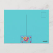 Carte Postale Renard Rouge Mignon Animal Rose Teal Roses (Dos)