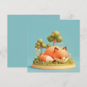 Carte postale Renard roux 3D style argile forêt pr (Devant / Derrière)