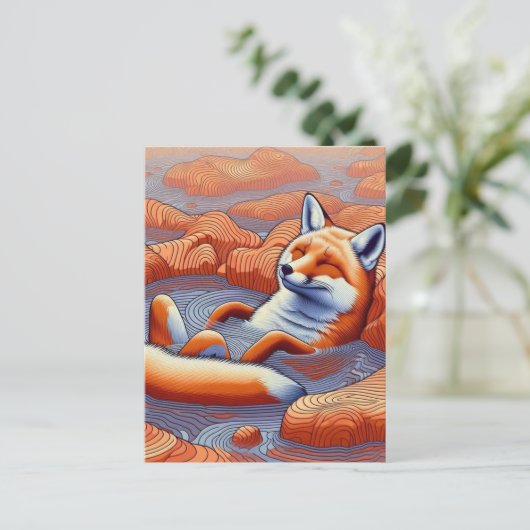 Carte Postale Renard roux détendu (Debout devant)