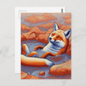 Carte Postale Renard roux détendu (Devant / Derrière)